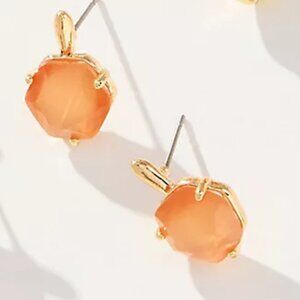 Hexagon Stone Post Earrings By Anthropologie NWT
